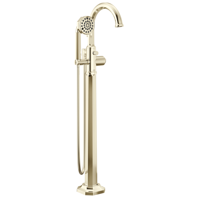 BRIZO Beauclere Single-Handle Freestanding Tub Filler - Less Handle — Polished Nickel