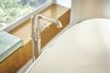 BRIZO Invari Single-Handle Floor Mount Tub Filler Cross Handle Kit — Polished Nickel
