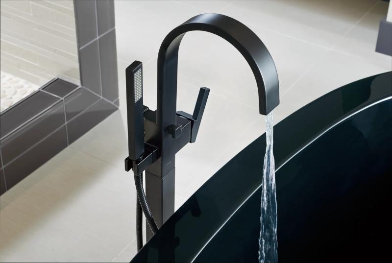 BRIZO Siderna Single-Handle Freestanding Tub Filler — Matte Black
