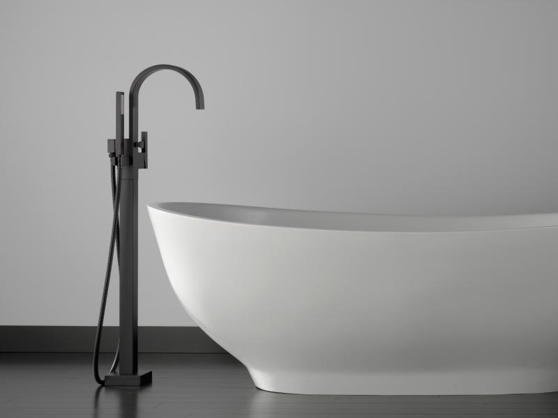 BRIZO Siderna Single-Handle Freestanding Tub Filler — Matte Black