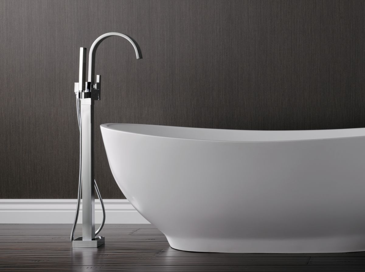 BRIZO Siderna Single-Handle Freestanding Tub Filler — Chrome