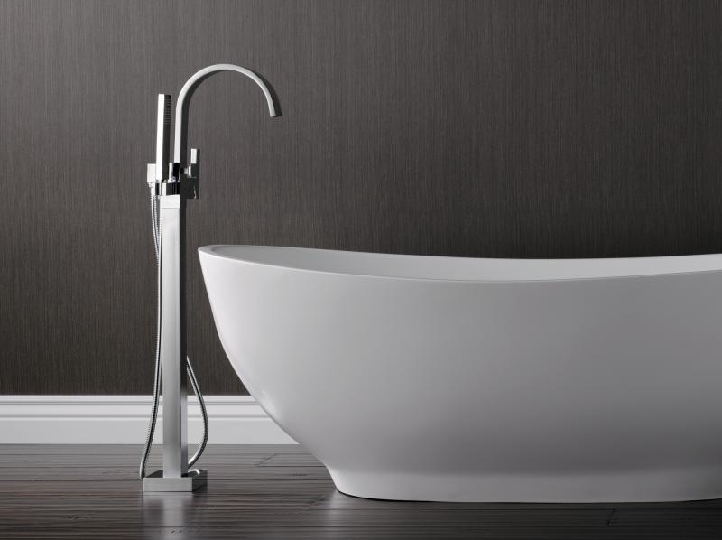 BRIZO Siderna Single-Handle Freestanding Tub Filler — Chrome