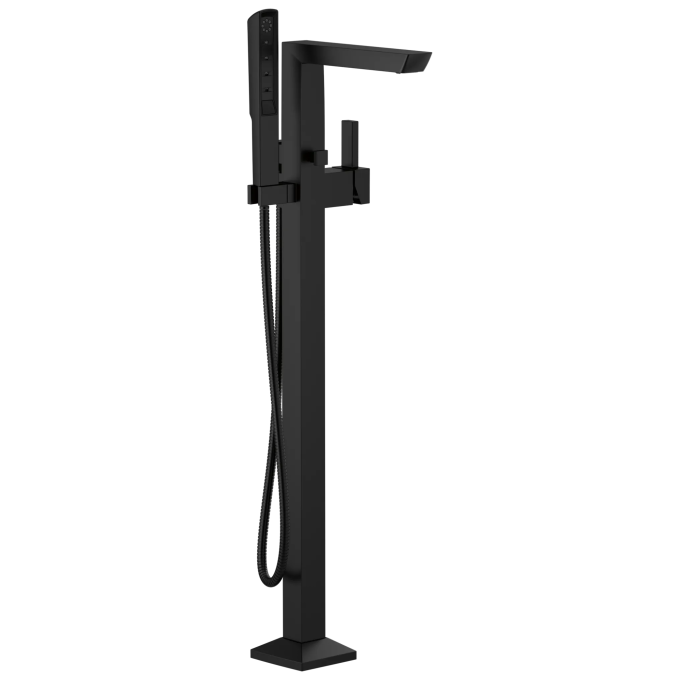BRIZO Vettis Single-Handle Floor Mount Tub Filler — Matte Black