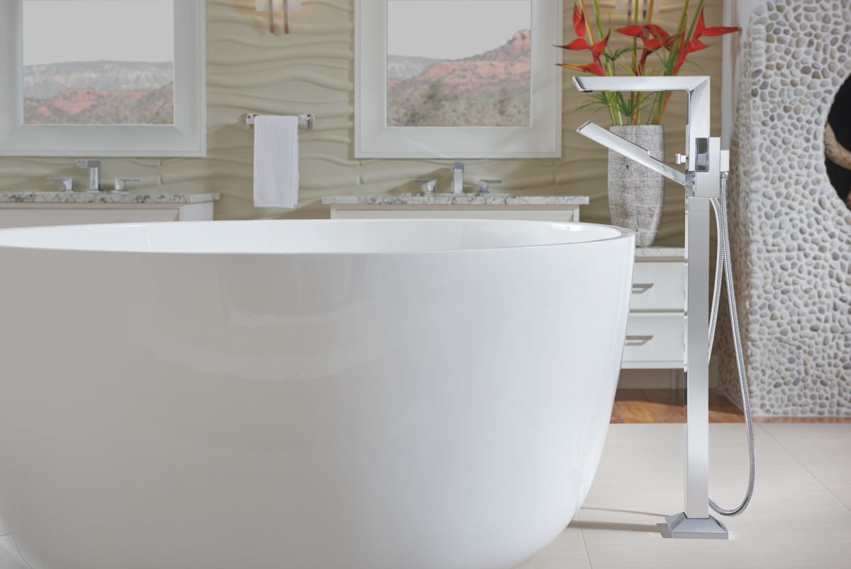 BRIZO Vettis Widespread Lavatory Faucet With Open-Flow Spout 1.2 GPM — Chrome