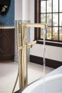BRIZO Levoir Single-Handle Floor Mount Tub Filler — Luxe Gold