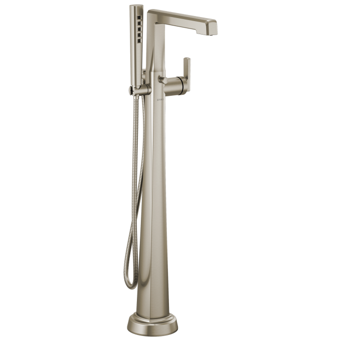 BRIZO Levoir Single-Handle Floor Mount Tub Filler — Luxe Nickel