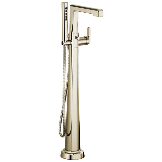 BRIZO Levoir Single-Handle Floor Mount Tub Filler — Polished Nickel