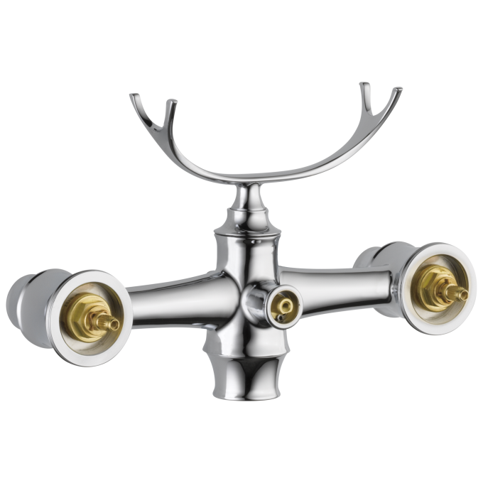 BRIZO Traditional Two-Handle Freestanding Tub Filler Body Assembly Trim - Less Handles — Chrome