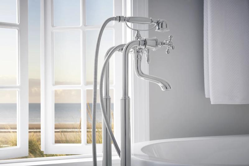BRIZO Traditional Two-Handle Freestanding Tub Filler Body Assembly Trim - Less Handles — Chrome