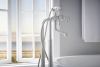 BRIZO Traditional Floor Mount Tub Filler Risers — Chrome
