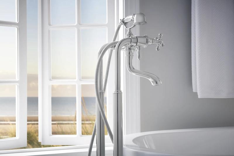 BRIZO Traditional Two-Handle Freestanding Tub Filler Body Assembly Trim - Less Handles — Chrome