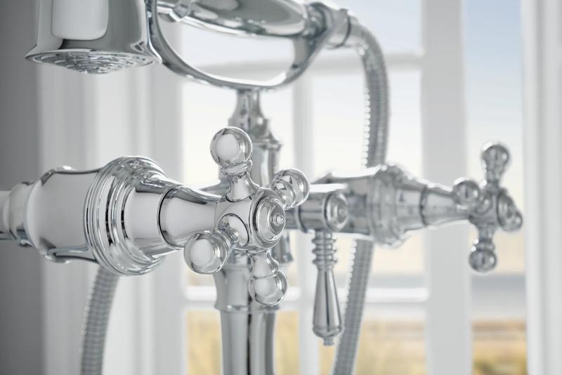 BRIZO Traditional Two-Handle Freestanding Tub Filler Body Assembly Trim - Less Handles — Chrome