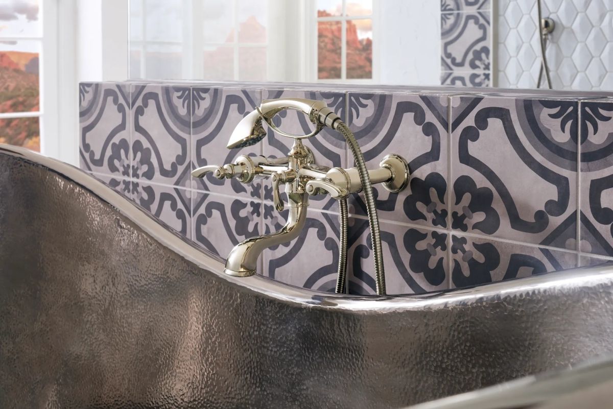 BRIZO Traditional WALL MOUNT TUB FILLER UNIONS — Polished Nickel