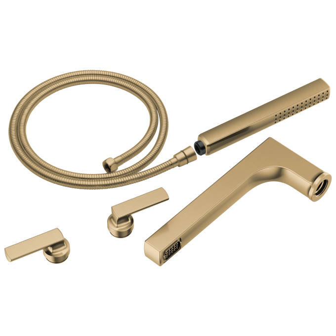 BRIZO Kintsu Two-Handle Tub Filler Trim Kit With Lever Handles — Luxe Gold