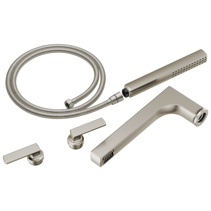 BRIZO Kintsu Two-Handle Tub Filler Trim Kit With Lever Handles — Luxe Nickel