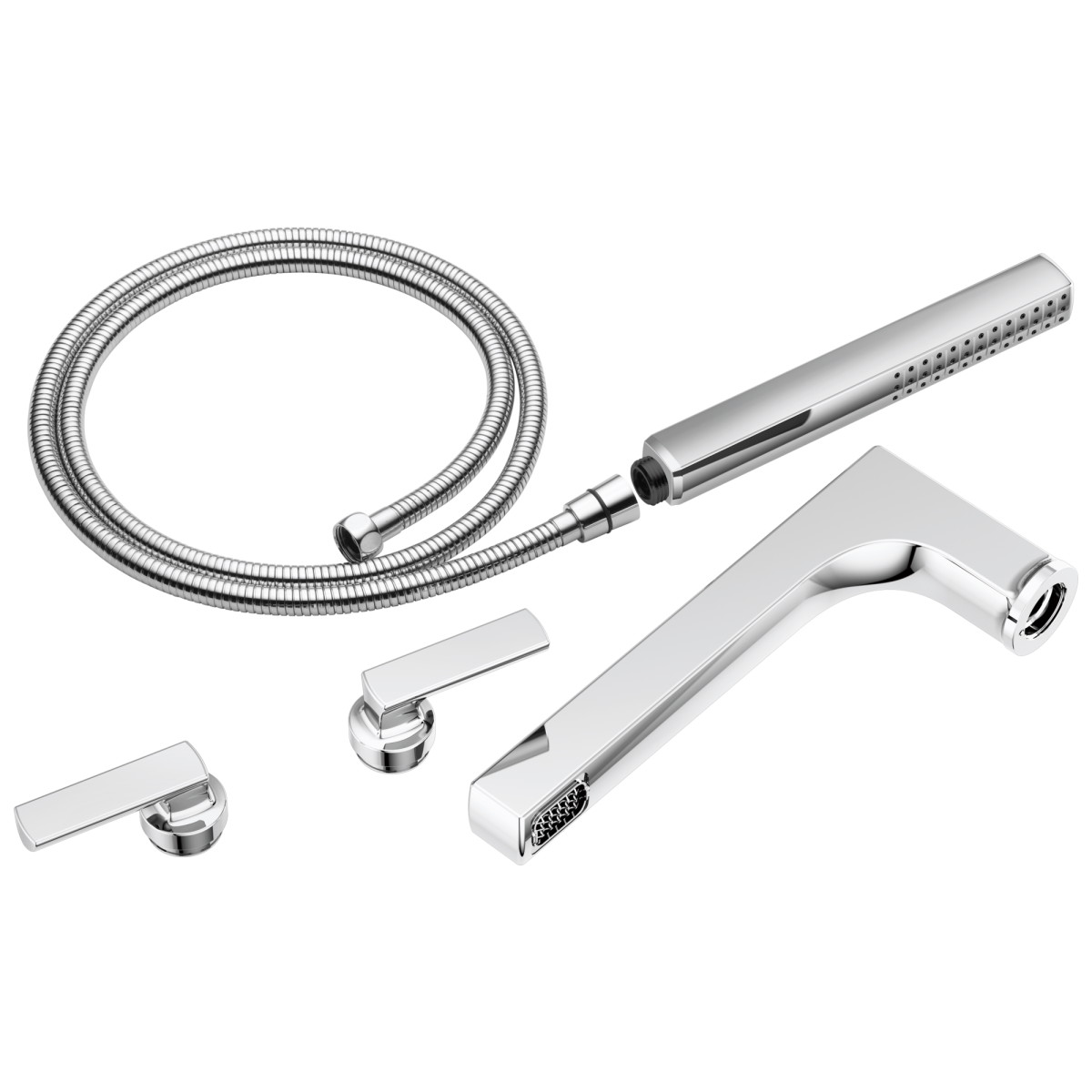 BRIZO Kintsu Two-Handle Tub Filler Trim Kit With Lever Handles — Chrome