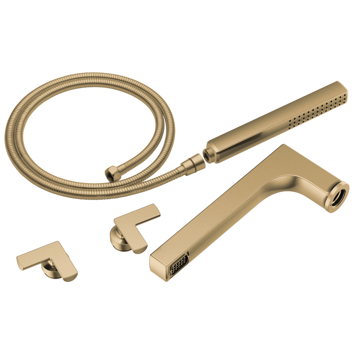 BRIZO Kintsu Two-Handle Tub Filler Trim Kit With Cross Handles — Luxe Gold