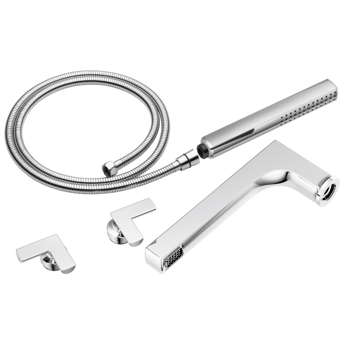 BRIZO Kintsu Two-Handle Tub Filler Trim Kit With Cross Handles — Chrome