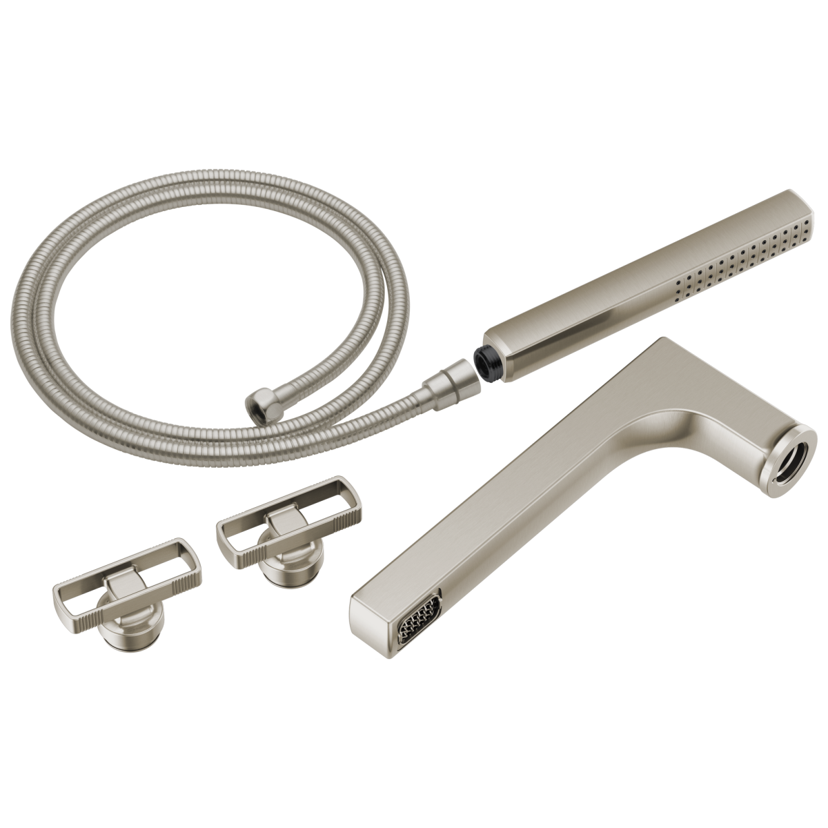 BRIZO Kintsu Two-Handle Tub Filler Trim Kit With Knob Handles — Luxe Nickel