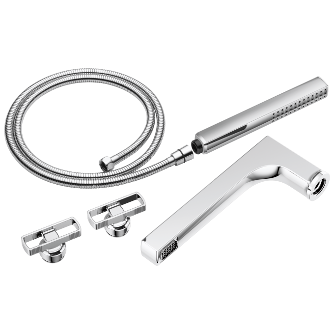BRIZO Kintsu Two-Handle Tub Filler Trim Kit With Knob Handles — Chrome