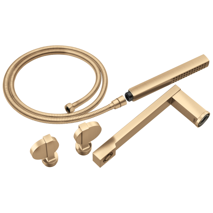 BRIZO Frank Lloyd Wright Two-Handle Tub Filler Trim Kit with Lunar Handles — Luxe Gold
