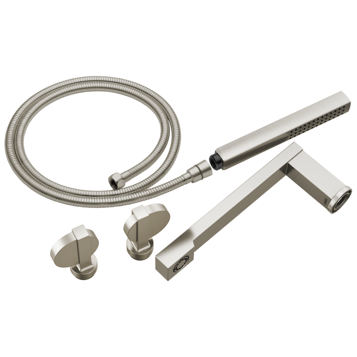 BRIZO Frank Lloyd Wright Two-Handle Tub Filler Trim Kit with Lunar Handles — Luxe Nickel