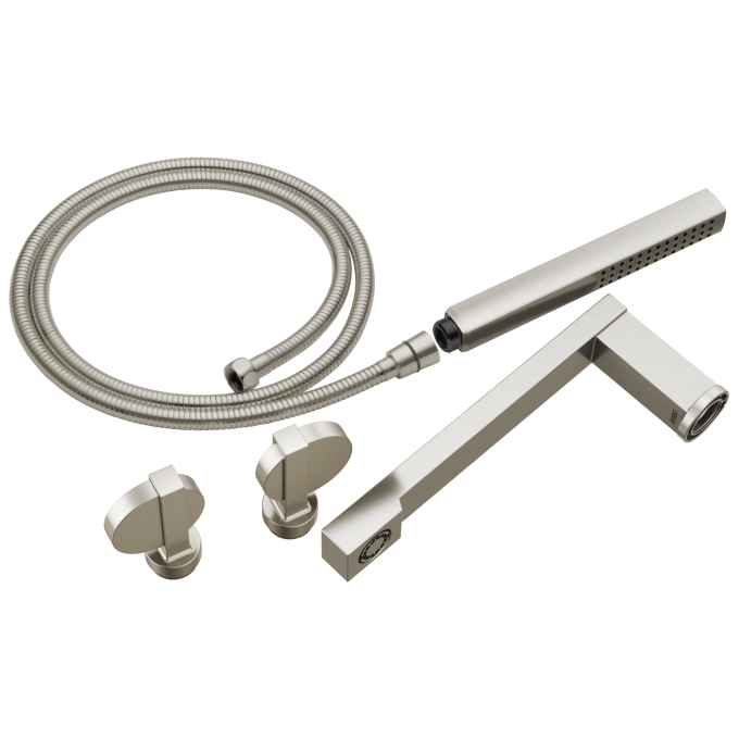 BRIZO Frank Lloyd Wright Two-Handle Tub Filler Trim Kit with Lunar Handles — Luxe Nickel
