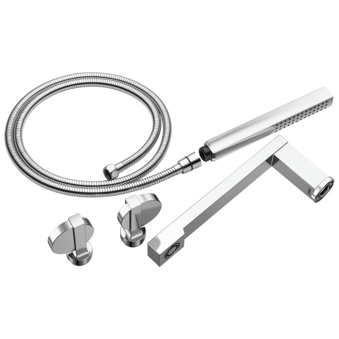 BRIZO Frank Lloyd Wright Two-Handle Tub Filler Trim Kit with Lunar Handles — Chrome
