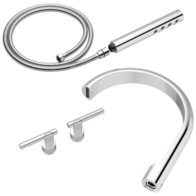 BRIZO Roccesco Two-Handle Tub Filler Trim Kit with Lever Handles — Chrome
