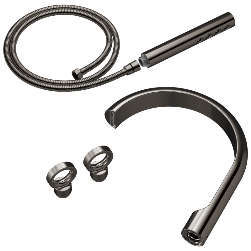 BRIZO Roccesco Two-Handle Tub Filler Trim Kit with Knob Handles — Brilliance Black Onyx