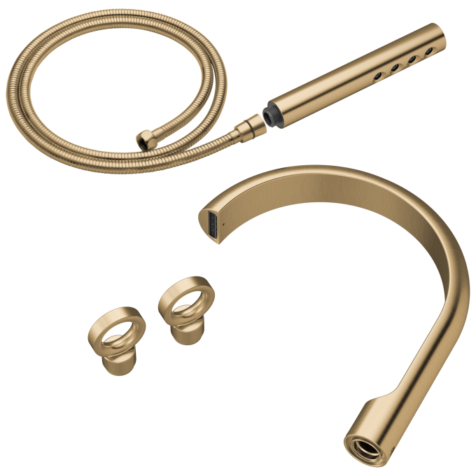 BRIZO Roccesco Two-Handle Tub Filler Trim Kit with Knob Handles — Luxe Gold