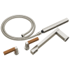 BRIZO Frank Lloyd Wright Two-Handle Tub Filler Trim Kit with Lever Handles — Luxe Nickel / Teak Wood