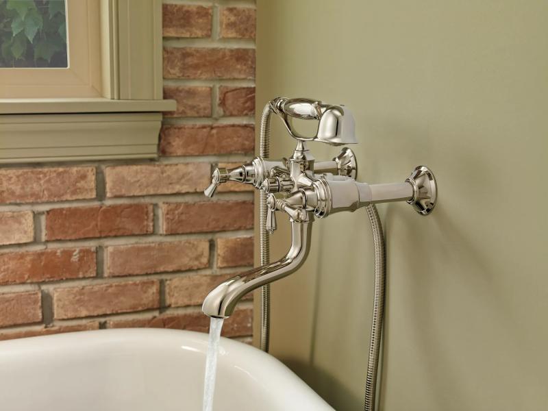BRIZO Traditional Two-Handle Freestanding Tub Filler Body Assembly Trim - Less Handles — Polished Nickel