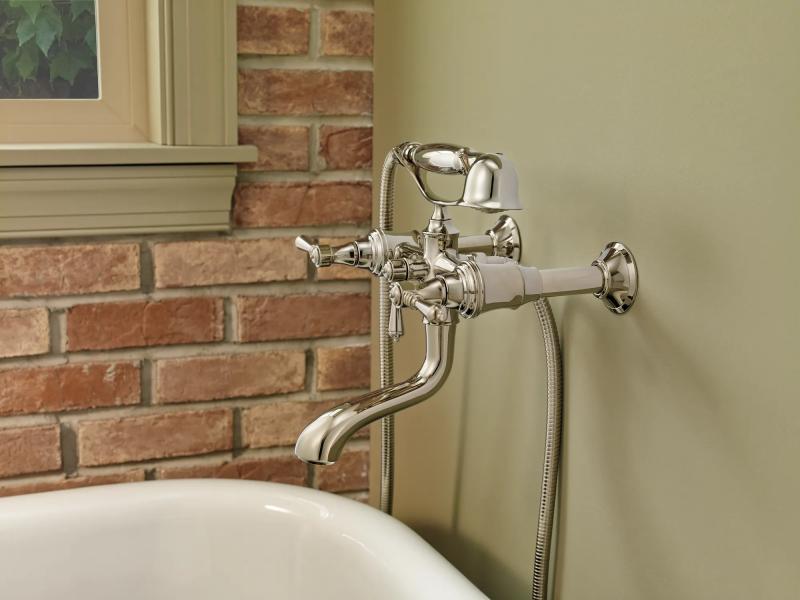 BRIZO Traditional Two-Handle Freestanding Tub Filler Body Assembly Trim - Less Handles — Polished Nickel