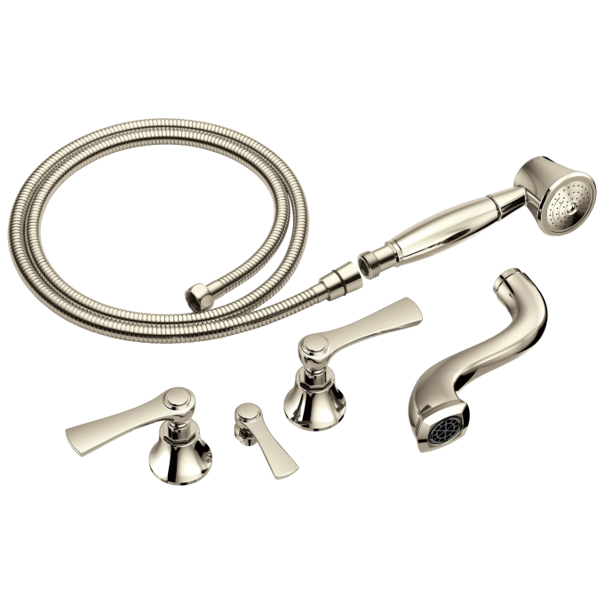 BRIZO Rook Two-Handle Tub Filler Trim Kit with Lever Handles — Polished Nickel