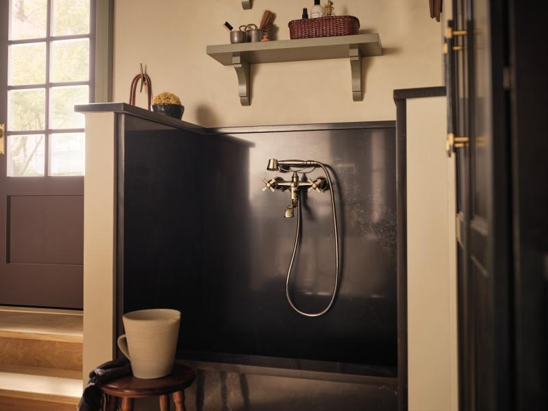 BRIZO Traditional Two-Handle Freestanding Tub Filler Body Assembly Trim - Less Handles — Polished Nickel