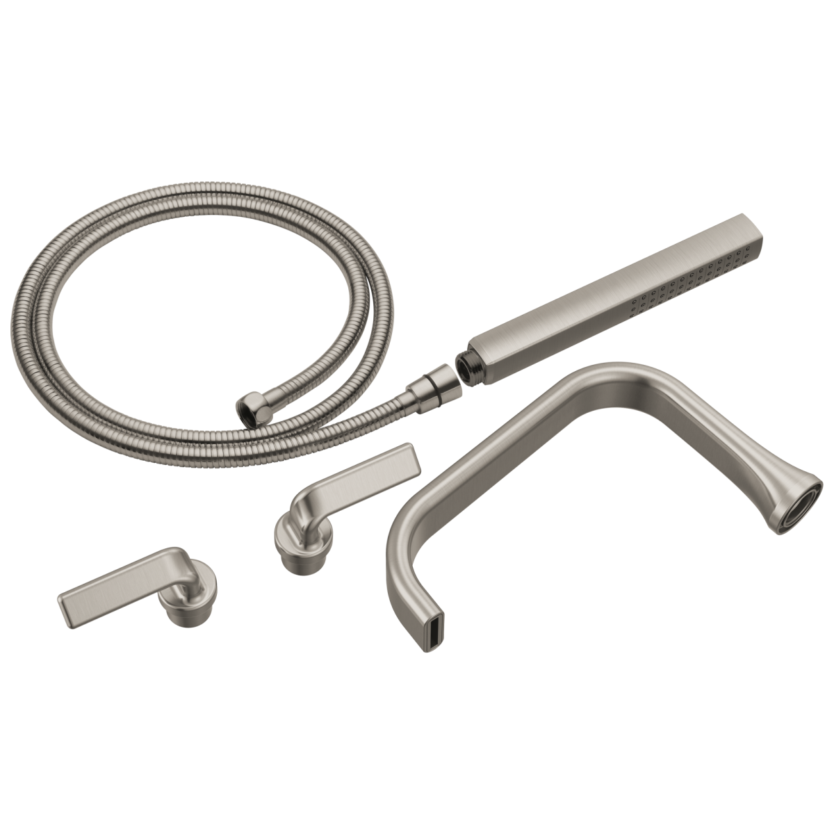 BRIZO Allaria Two-Handle Tub Filler Trim Kit with Twist Lever Handles — Luxe Nickel