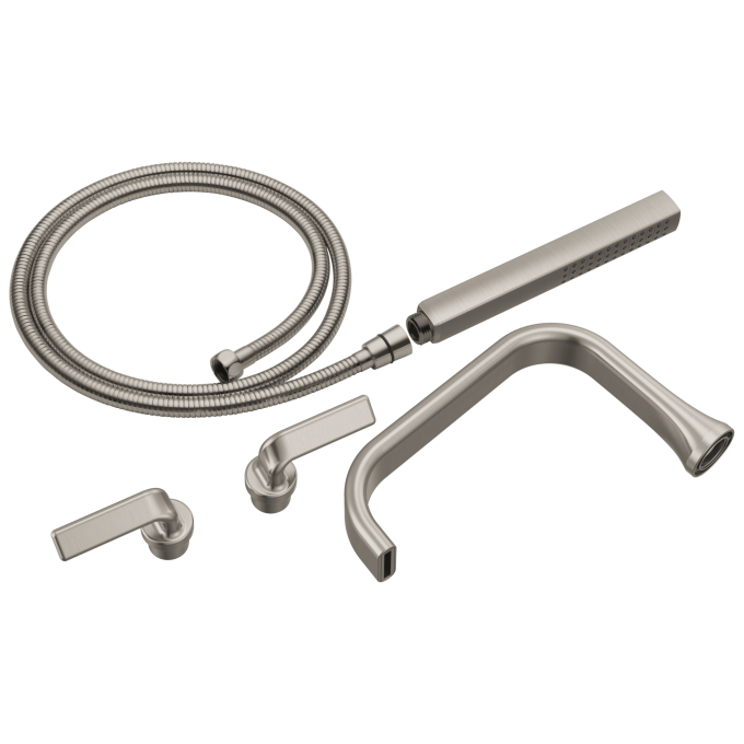 BRIZO Allaria Two-Handle Tub Filler Trim Kit with Twist Lever Handles — Luxe Nickel