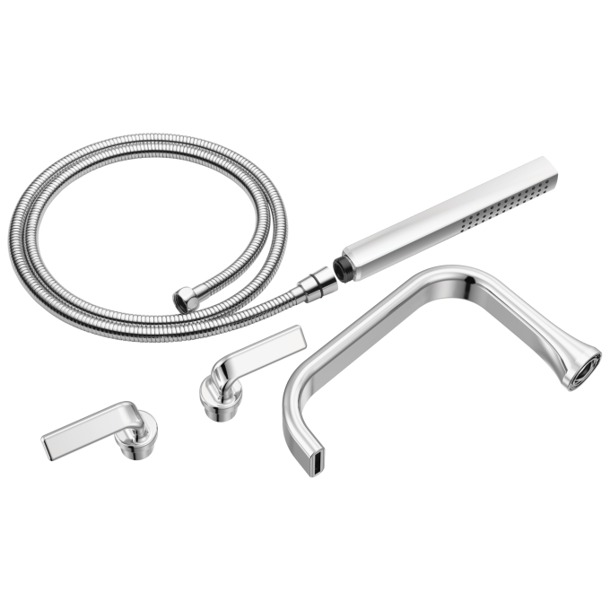 BRIZO Allaria Two-Handle Tub Filler Trim Kit with Twist Lever Handles — Chrome