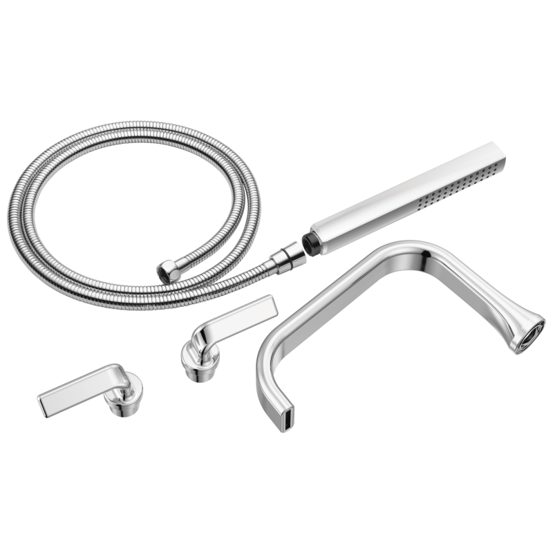 BRIZO Allaria Two-Handle Tub Filler Trim Kit with Twist Lever Handles — Chrome