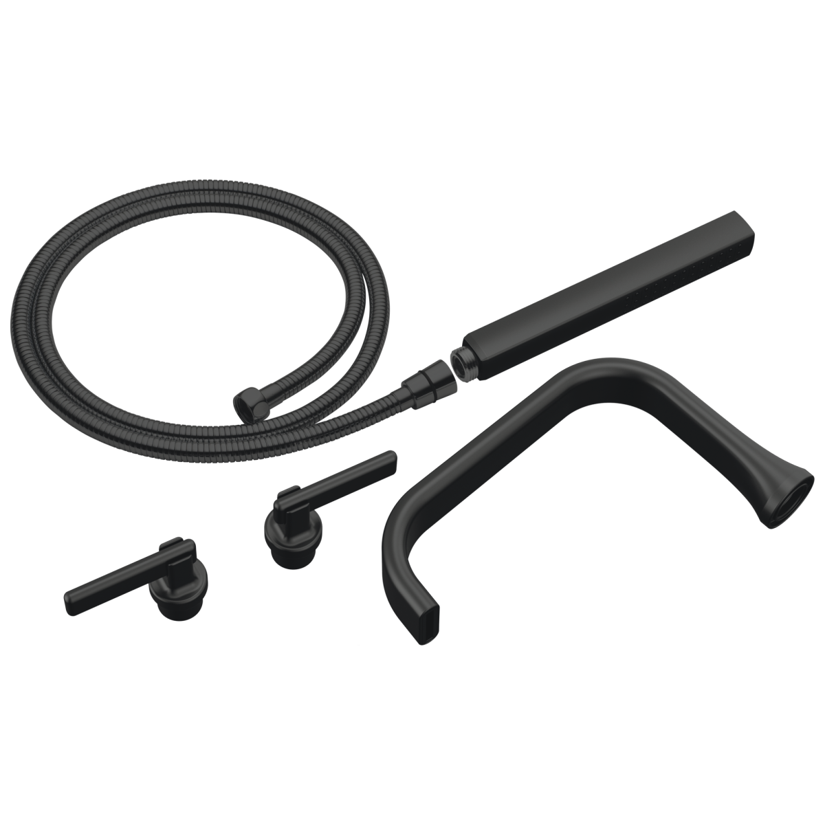 BRIZO Allaria Two-Handle Tub Filler Trim Kit with Lever Handles — Matte Black
