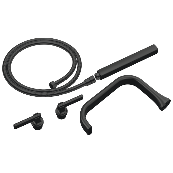 BRIZO Allaria Two-Handle Tub Filler Trim Kit with Lever Handles — Matte Black