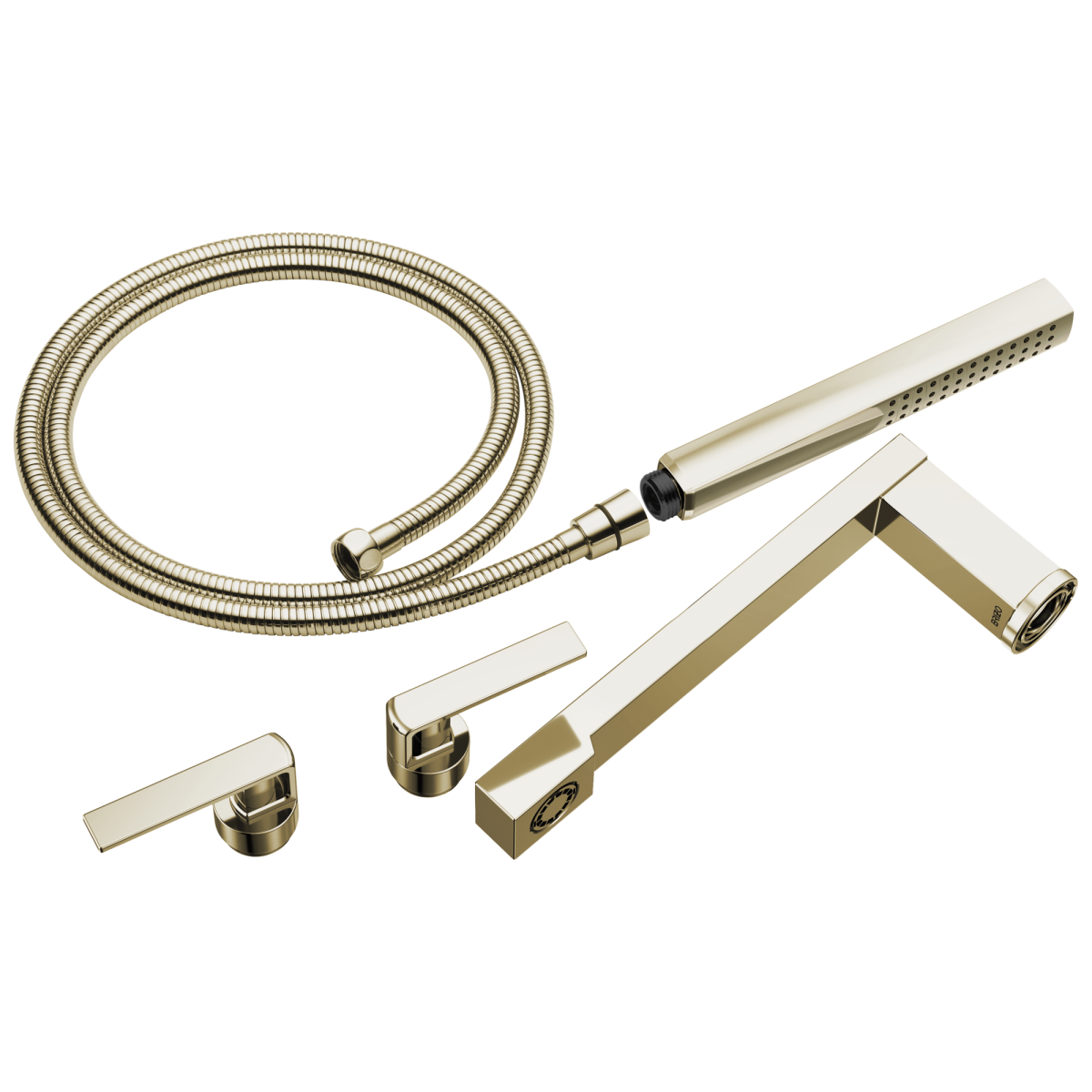 BRIZO Frank Lloyd Wright Two-Handle Tub Filler Trim Kit with Gap Lever Handles — Polished Nickel