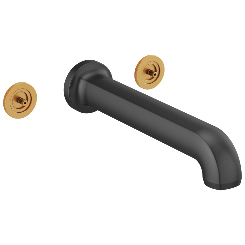 BRIZO Kintsu Two-Handle Wall Mount Tub Filler - Less Handles — Matte Black