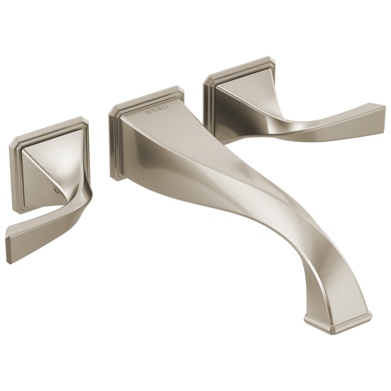 BRIZO Virage Two-Handle Wall Mount Tub Filler — Brushed Nickel