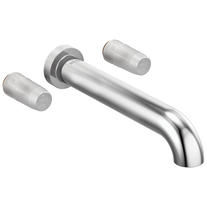 BRIZO Litze Two-Handle Wall Mount Tub Filler - Less Handles — Chrome