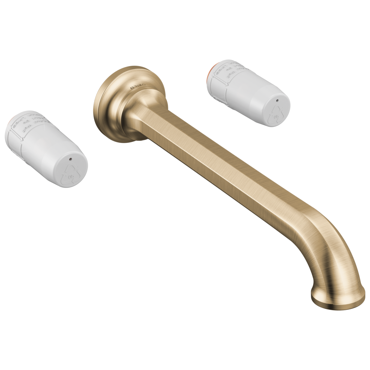 BRIZO Beauclere Two Handle Wall Mount Tub Filler - Less Handles — Luxe Gold