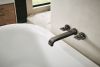 BRIZO Allaria Two-Handle Wall Mount Tub Filler Knob Handle Kit — Brilliance Black Onyx