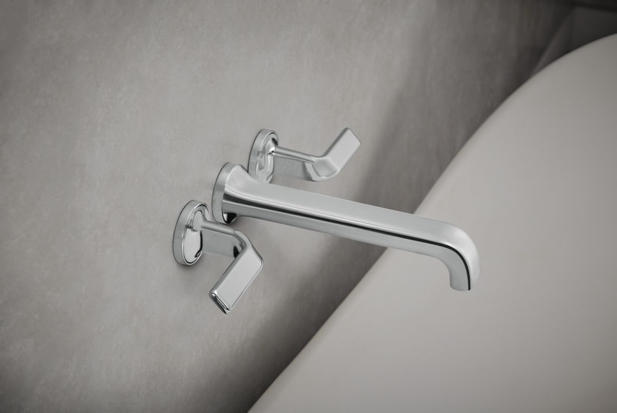 BRIZO Allaria Two-Handle Wall Mount Tub Filler - Less Handles — Chrome
