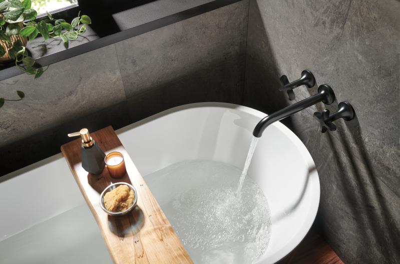 BRIZO Jason Wu for BRIZO Two-Handle Wall Mount Tub Filler - Less Handles — Matte Black